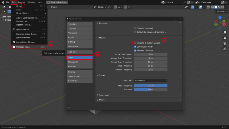 ノートPCの設定（代替操作）