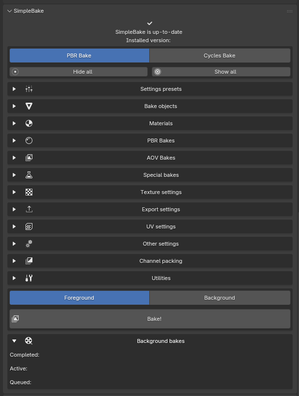 Blenderのテクスチャベイク機能とRender Poolによる高速化